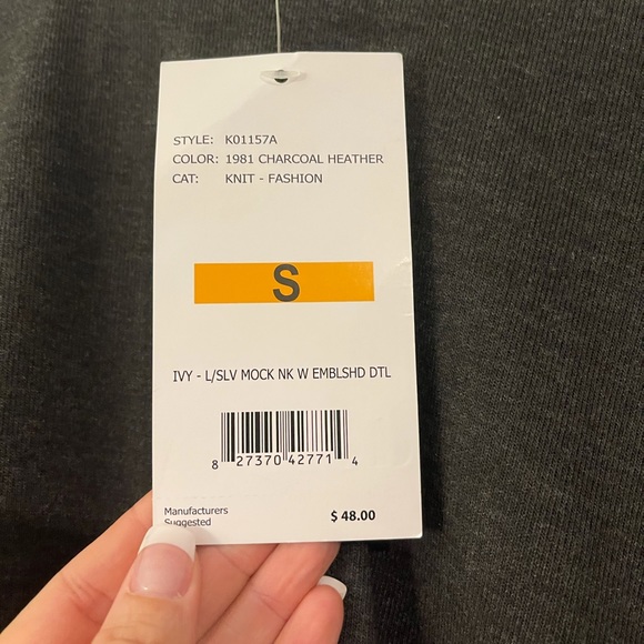 By Design mock neck studded blouse size Small - Picture 4 of 5